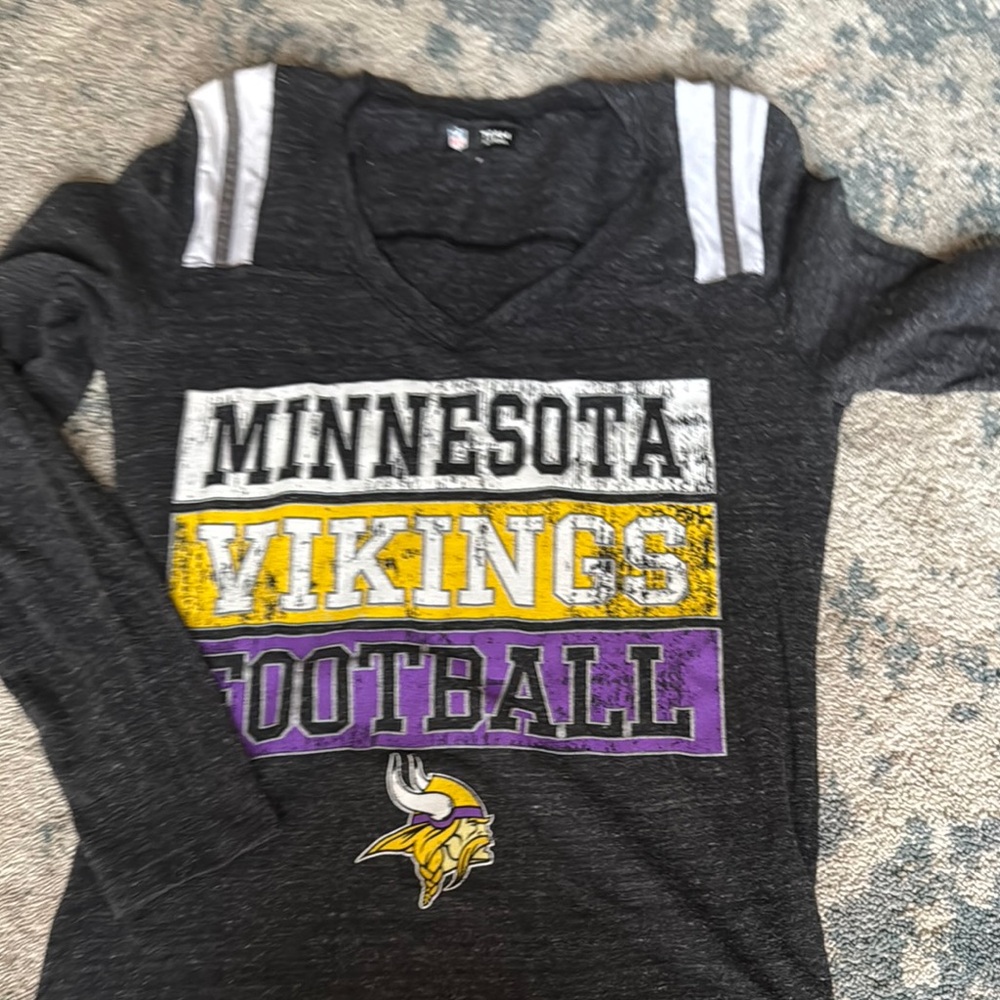 NFL Minnesota Vikings Kids Long Sleeve Tee - Black, Yellow, Purple